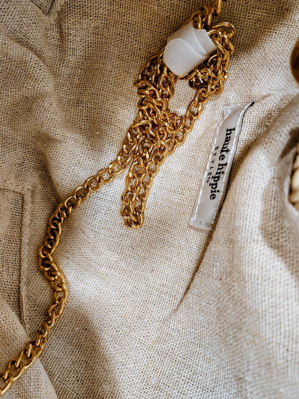 Haute Hippie Woven Rattan Crescent Crossbody with Pearl Strap - Natural - Picture 14 of 15